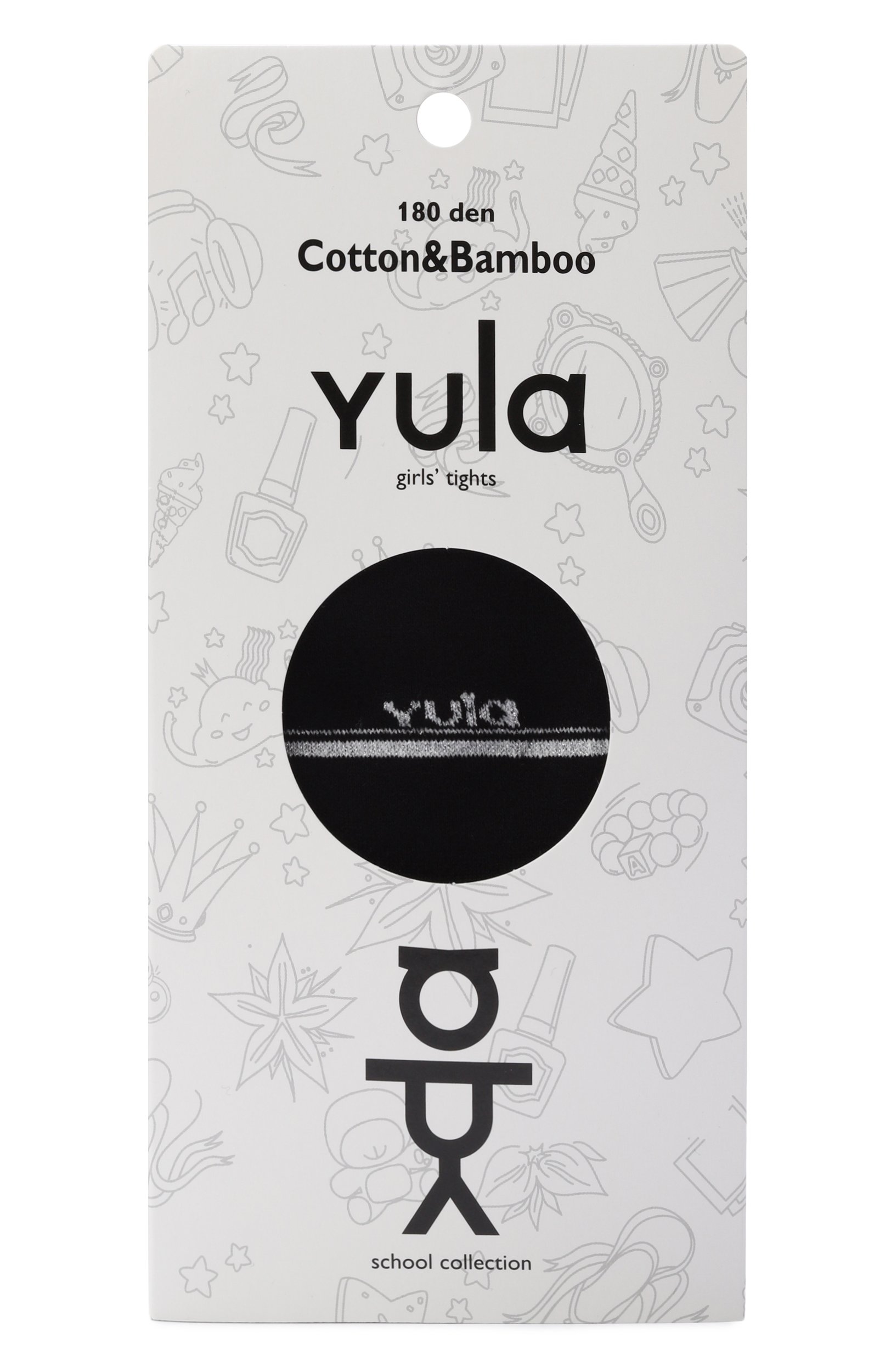 Колготки cotton & bamboo 180 den YULA черного цвета по цене 1790 руб., арт. YU-226, фото 1 Колготки cotton & bamboo 180 den YULA, арт. YU-226, фото 1