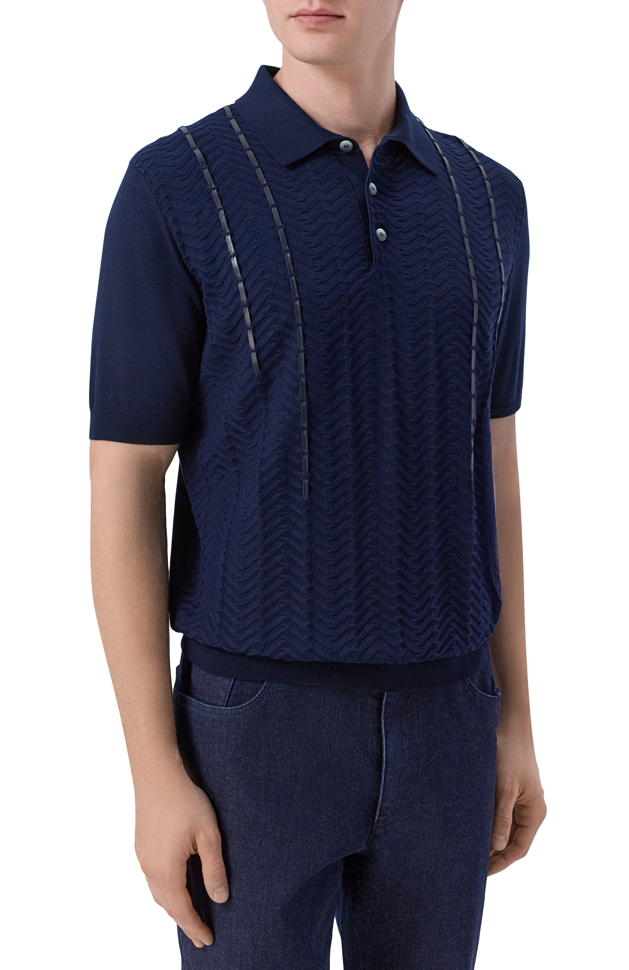 Поло из шелка и хлопка ZILLI, арт. KBP002M0144VBRDG0, фото 3