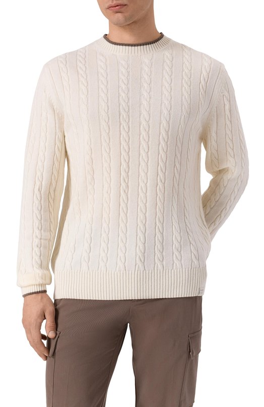 Свитер из шерсти и кашемира Paul&Shark 15311033/3XL Кремовый  15311033/3XL Фото 3