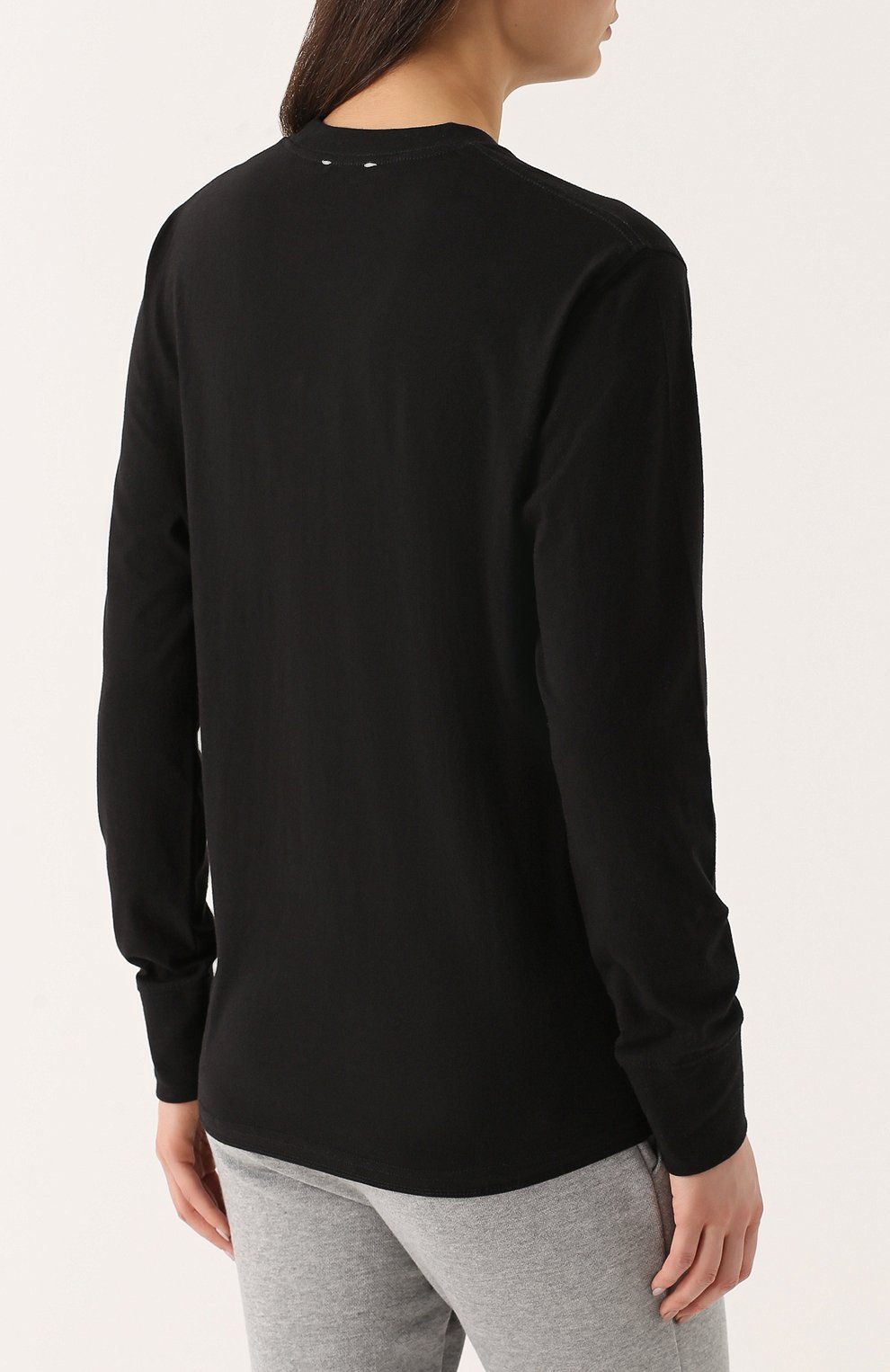 Хлопковый лонгслив с круглым вырезом AECA WHITE, арт. L0NG SLEEVE TEE LIGHT, фото 4