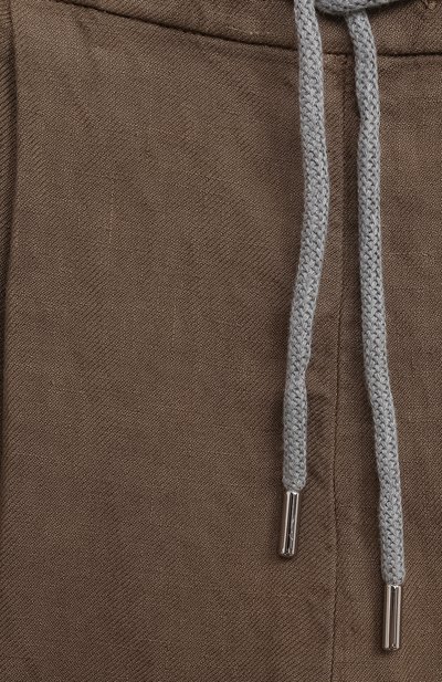 Льняные брюки BRUNELLO CUCINELLI коричневого цвета по цене 45150 руб., арт. B243DP113A, фото 3 Льняные брюки BRUNELLO CUCINELLI, арт. B243DP113A, фото 3