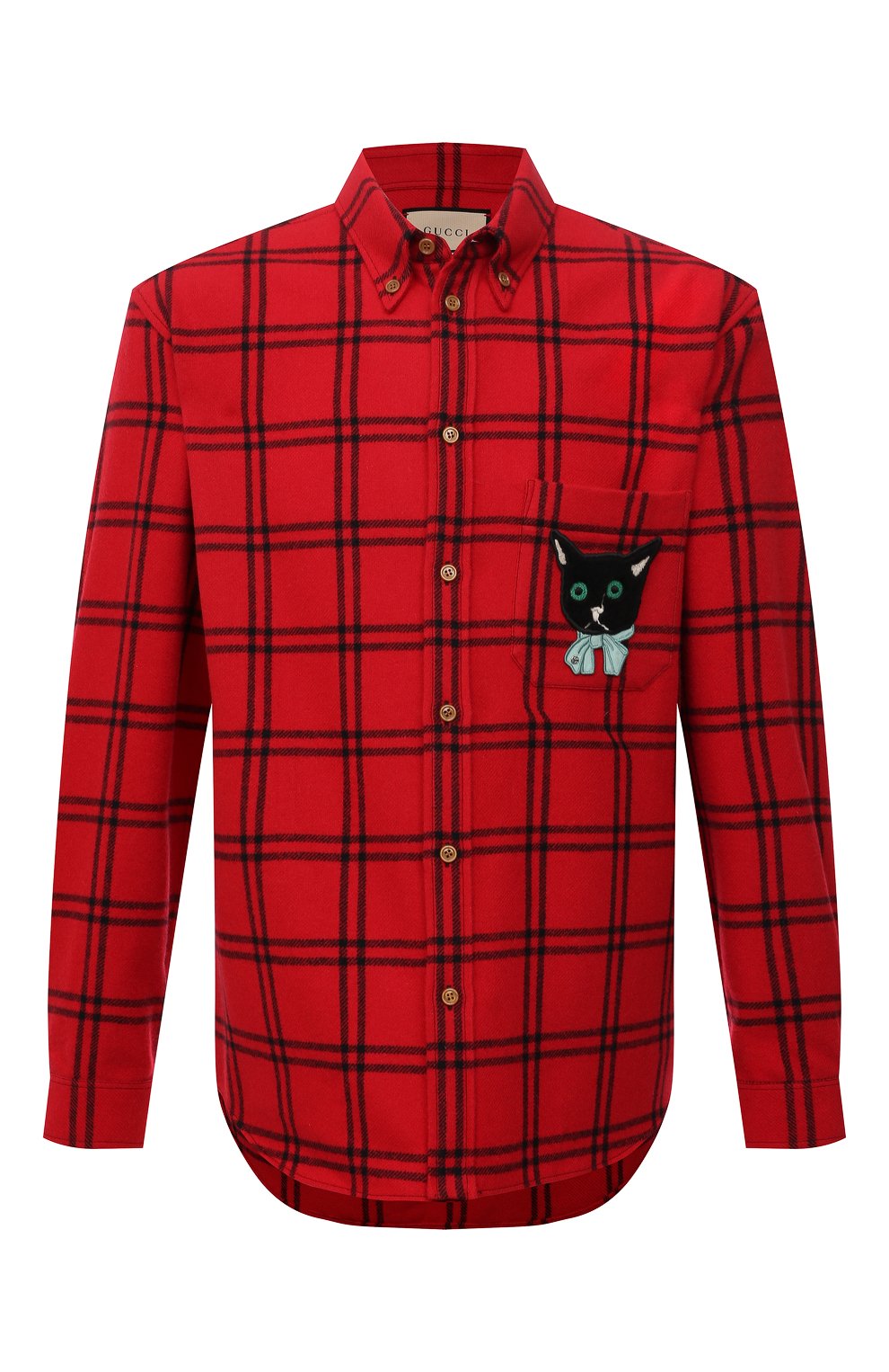 Шерстяная рубашка GUCCI красного цвета по цене 119000 руб., арт. 663380/ZAHB1, фото 1 Шерстяная рубашка GUCCI, арт. 663380/ZAHB1, фото 1