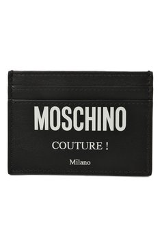 Мужской кожаный футляр для кредитных карт MOSCHINO черного цвета, арт. A8103/8001 | Фото 1 (Материал: Натуральная кожа; Материал сплава: Проставлено; Нос: Не проставлено)