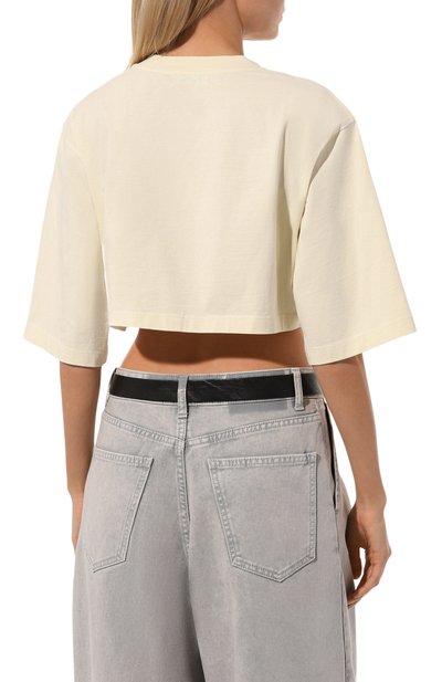 Хлопковая футболка OFF-WHITE бежевого цвета по цене 36850 руб., арт. 0WAA125F23JER005, фото 4 Хлопковая футболка OFF-WHITE, арт. 0WAA125F23JER005, фото 4