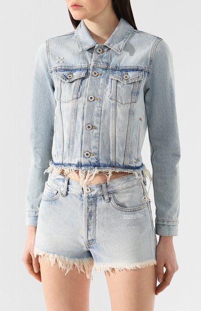 Джинсовая куртка OFF-WHITE светло-голубого цвета по цене 42550 руб., арт. 0WYE008R197730577100, фото 3 Джинсовая куртка OFF-WHITE, арт. 0WYE008R197730577100, фото 3