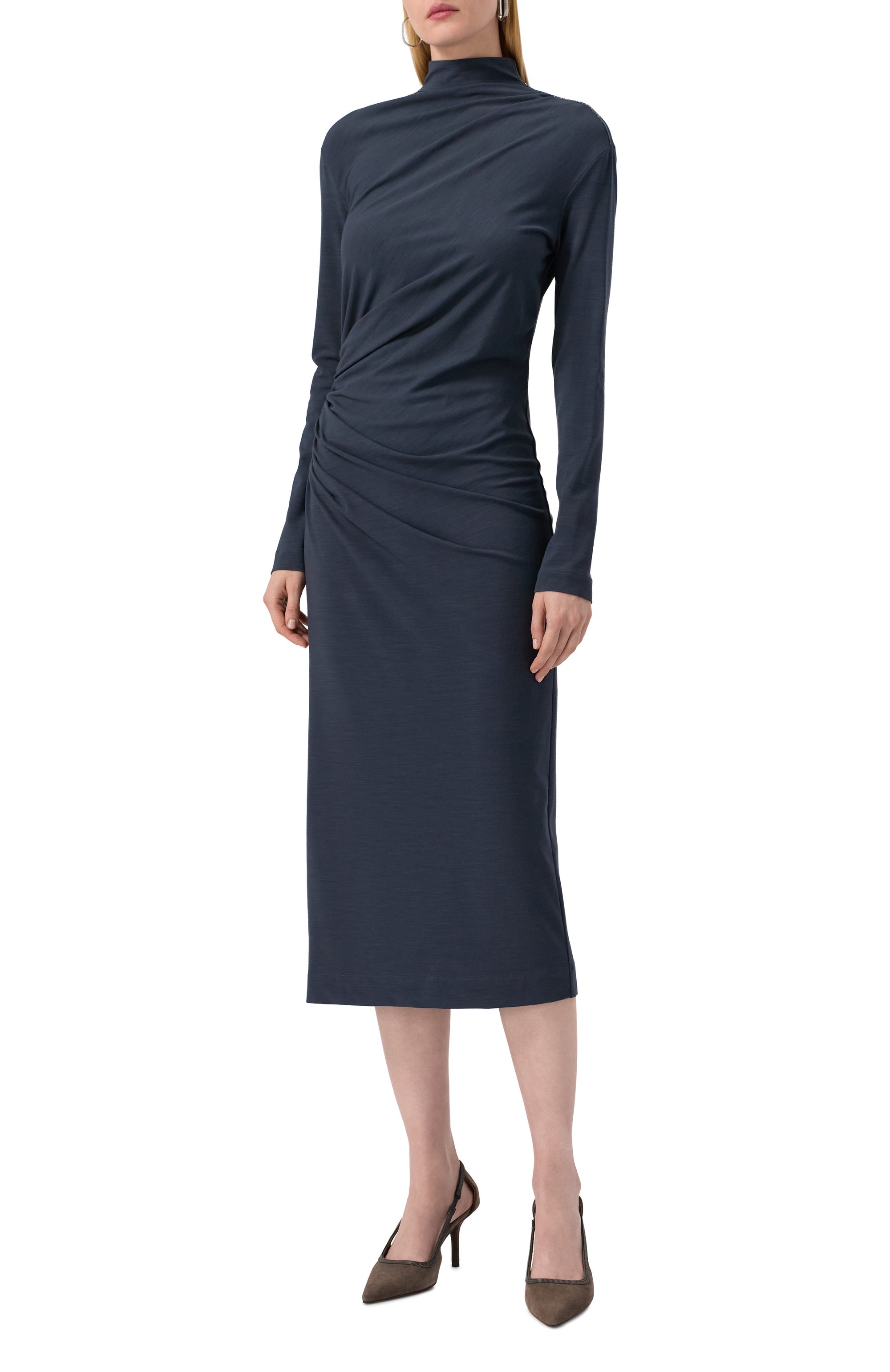 Платье из вискозы и шерсти BRUNELLO CUCINELLI, арт. MP929AFK41, фото 3