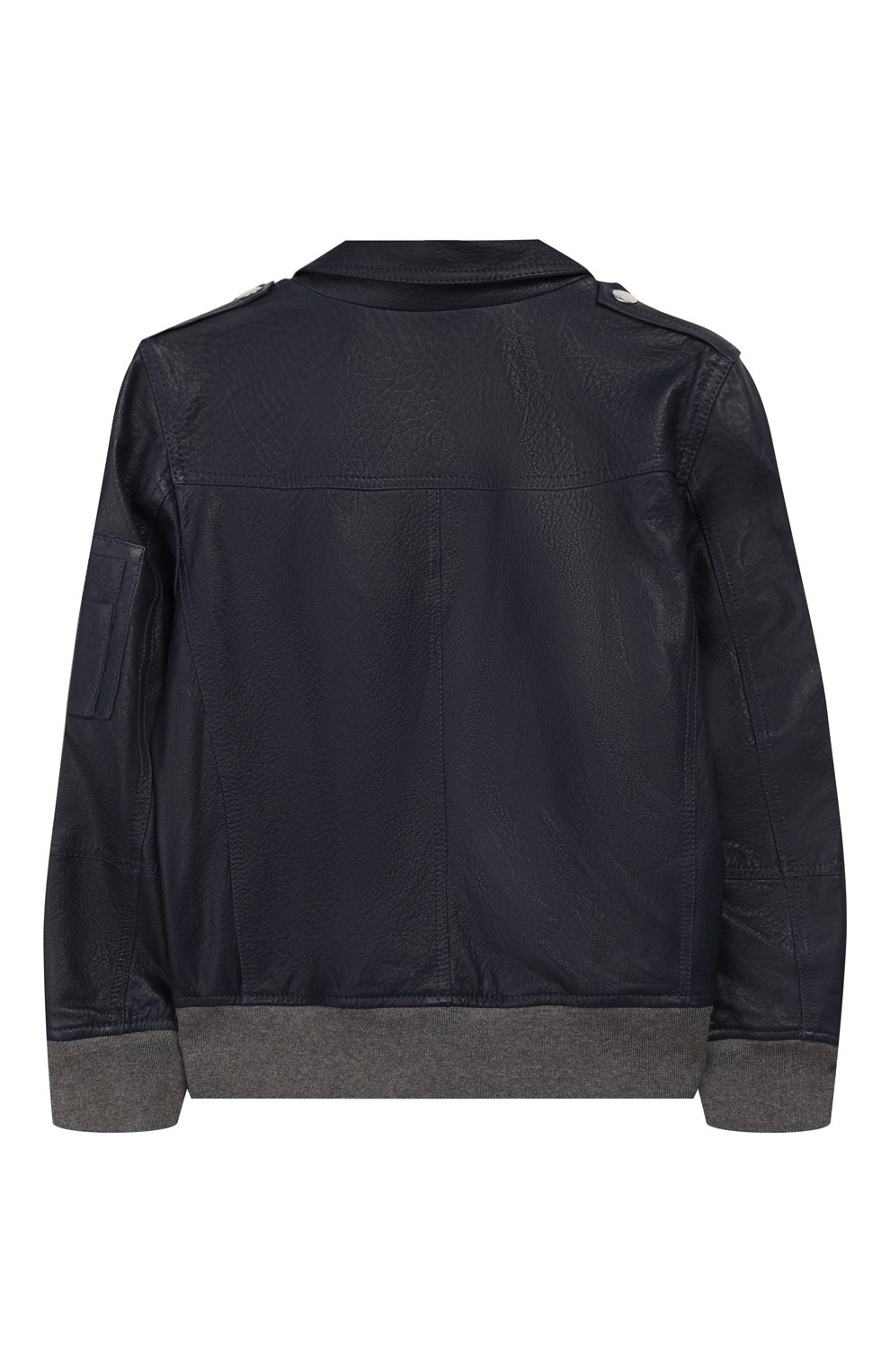 Кожаная куртка BRUNELLO CUCINELLI синего цвета по цене 199000 руб., арт. BPNPEY102B, фото 2 Кожаная куртка BRUNELLO CUCINELLI, арт. BPNPEY102B, фото 2