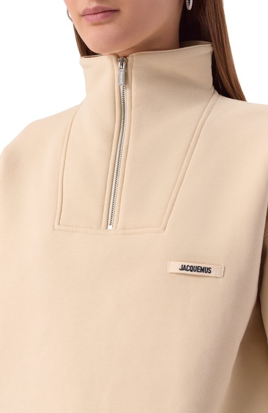 Хлопковый свитшот Jacquemus 25HSSW00210AJ0/0174 Кремовый  25HSSW00210AJ0/0174 Фото 5