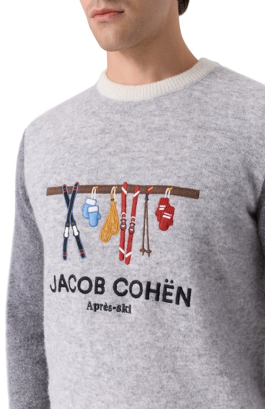Шерстяной свитер Jacob Cohen JUR_SG012 001 X0017 FL Серый  JUR_SG012 001 X0017 FL Фото 5