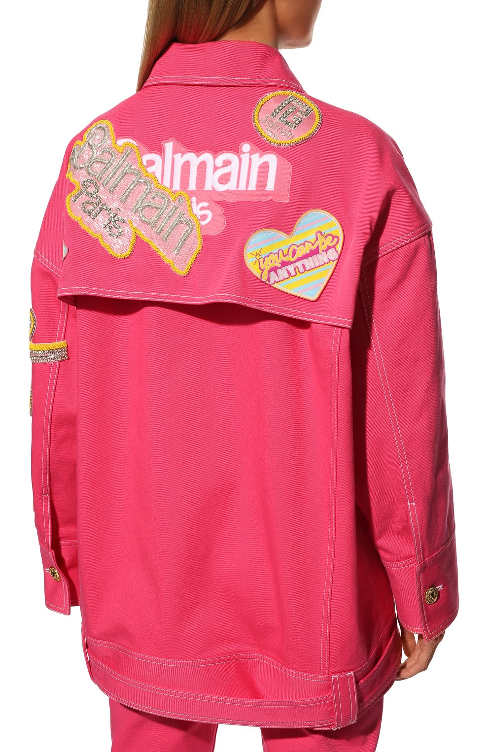 Джинсовая куртка balmain x barbie BALMAIN, арт. XF2TC035/44DB, фото 4