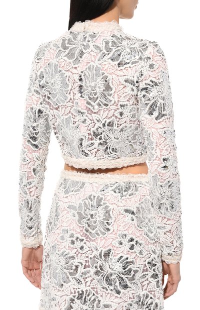 Топ GIAMBATTISTA VALLI кремового цвета по цене 421500 руб., арт. 24FWPVCA1088-28EMB, фото 4 Топ GIAMBATTISTA VALLI, арт. 24FWPVCA1088-28EMB, фото 4