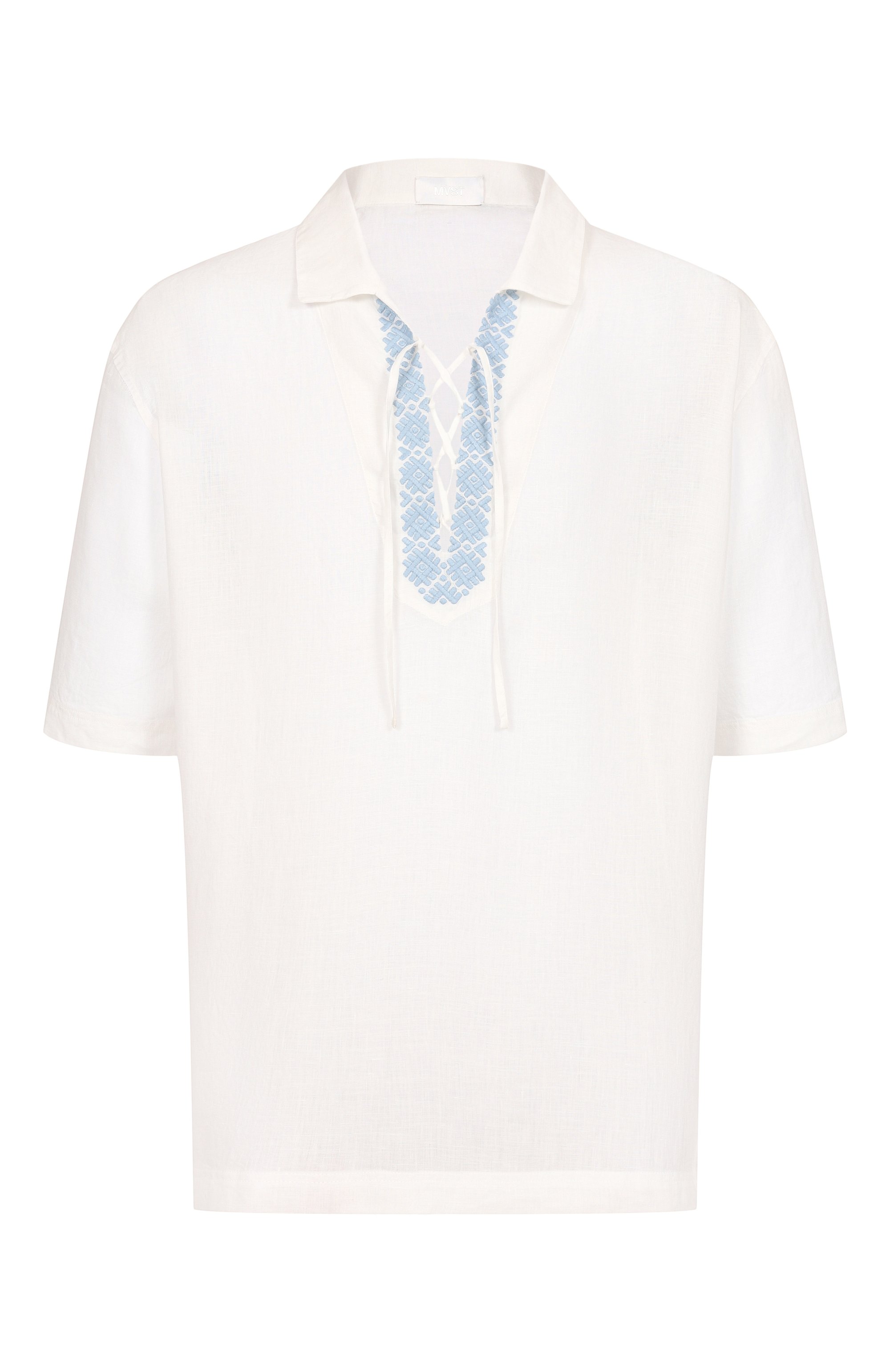 Льняная рубашка MVST белого цвета по цене 63850 руб., арт. 25E/X1P/0/G031/3626, фото 1 Льняная рубашка MVST, арт. 25E/X1P/0/G031/3626, фото 1