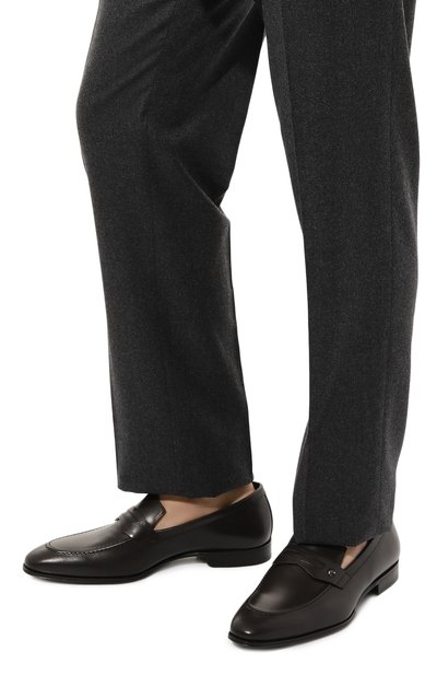 Кожаные пенни-лоферы STEFANO RICCI темно-коричневого цвета по цене 107000 руб., арт. US02_C2030/VS, фото 3 Кожаные пенни-лоферы STEFANO RICCI, арт. US02_C2030/VS, фото 3