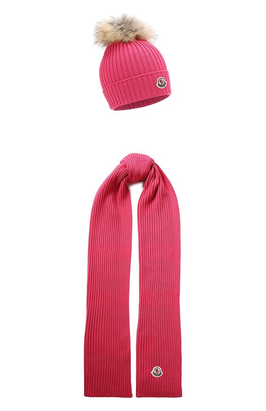 

Комплект из шапки и шарфа Moncler, Розовый