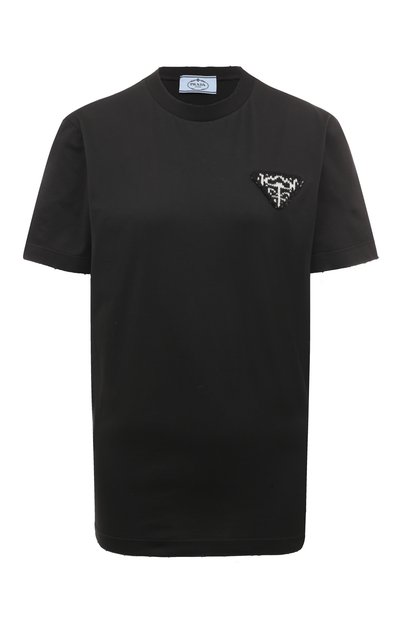 Женская хлопковая футболка PRADA, арт. 35838-1ZPM-F0632-161