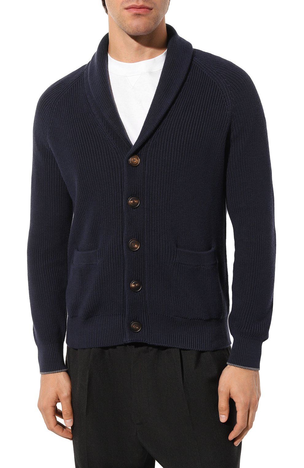 Хлопковый кардиган BRUNELLO CUCINELLI темно-синего цвета по цене 165000 руб., арт. M2874B2216, фото 3 Хлопковый кардиган BRUNELLO CUCINELLI, арт. M2874B2216, фото 3