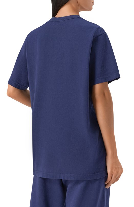 Хлопковая футболка Sporty and Rich T0043508501BL32 Синий  T0043508501BL32 Фото 4