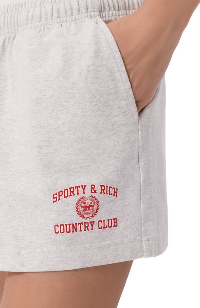 Хлопковые шорты SPORTY AND RICH серого цвета по цене 17150 руб., арт. SH03771267GY03, фото 5 Хлопковые шорты SPORTY AND RICH, арт. SH03771267GY03, фото 5