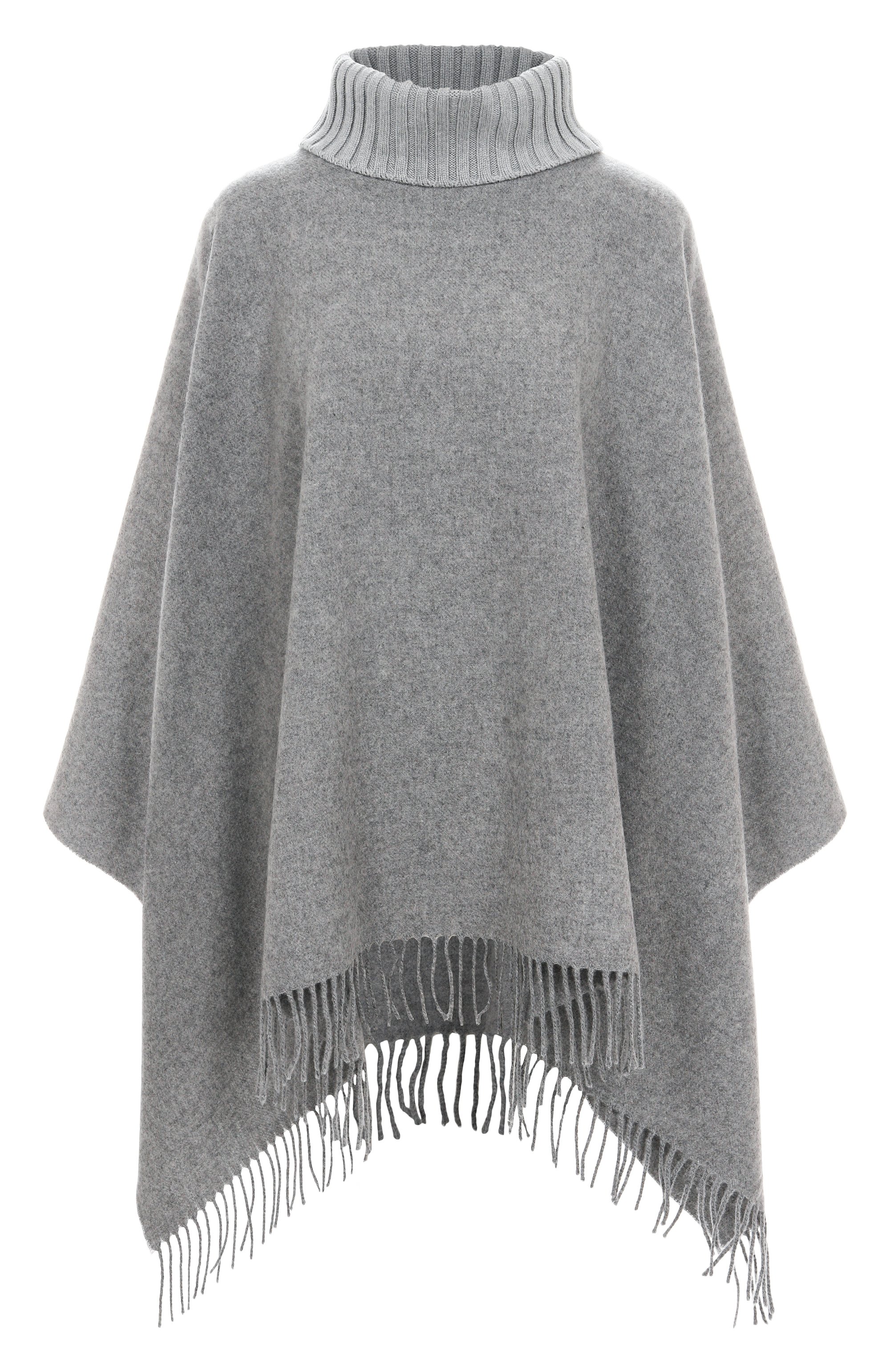 Пончо из шерсти и кашемира GRAN SASSO серого цвета по цене 39400 руб., арт. 95293/93093, фото 1 Пончо из шерсти и кашемира GRAN SASSO, арт. 95293/93093, фото 1