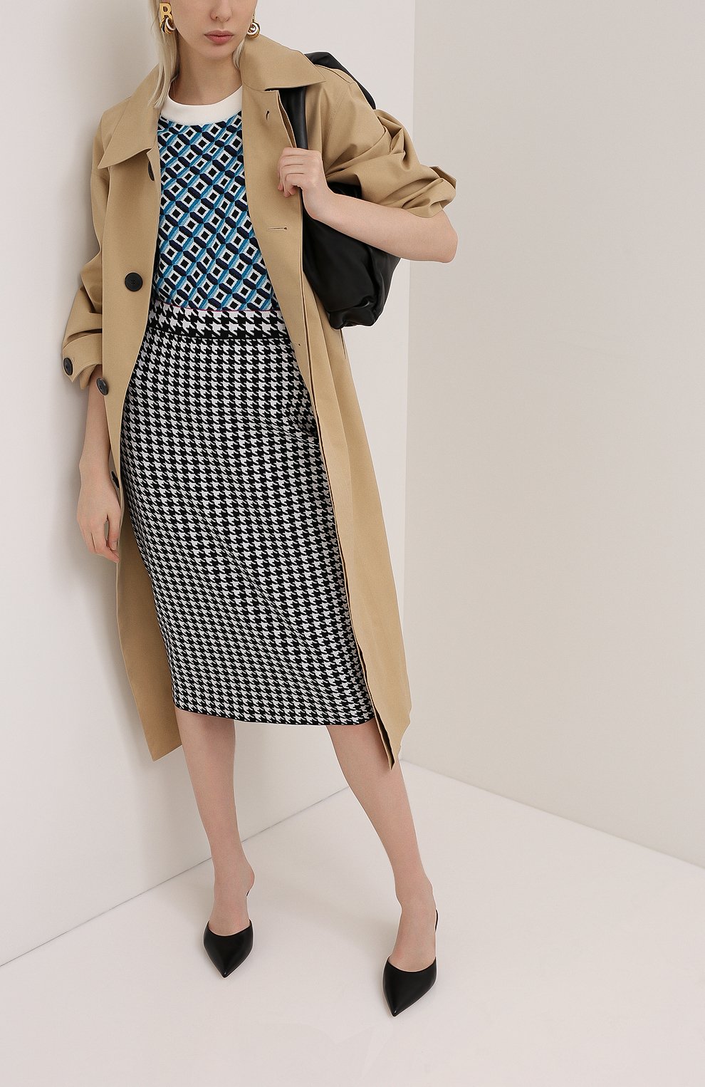 Юбка из вискозы ESCADA черно-белого цвета по цене 46450 руб., арт. 5033551, фото 2 Юбка из вискозы ESCADA, арт. 5033551, фото 2