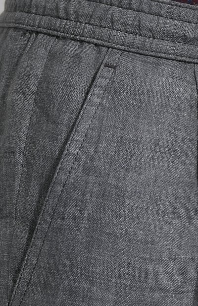 Льняные брюки BRIONI серого цвета по цене 85250 руб., арт. RPMJ0M/P6114/NEW JAMAICA, фото 5 Льняные брюки BRIONI, арт. RPMJ0M/P6114/NEW JAMAICA, фото 5