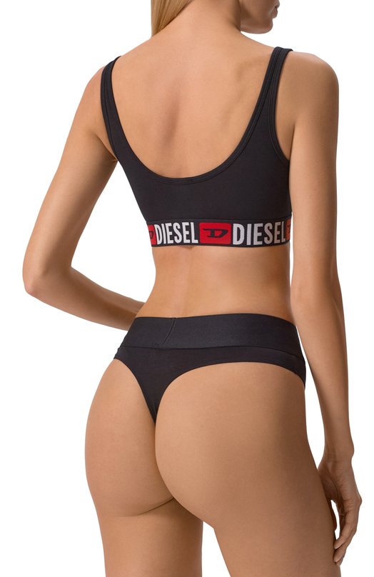 Комплект из трех хлопковых трусов-стрингов Diesel 00SE0K/0HMAU Чёрный  00SE0K/0HMAU Фото 3