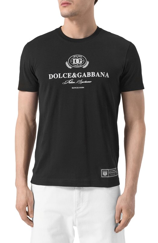 Хлопковая футболка Dolce & Gabbana G8RN8T/G7NUC Чёрный  G8RN8T/G7NUC Фото 3