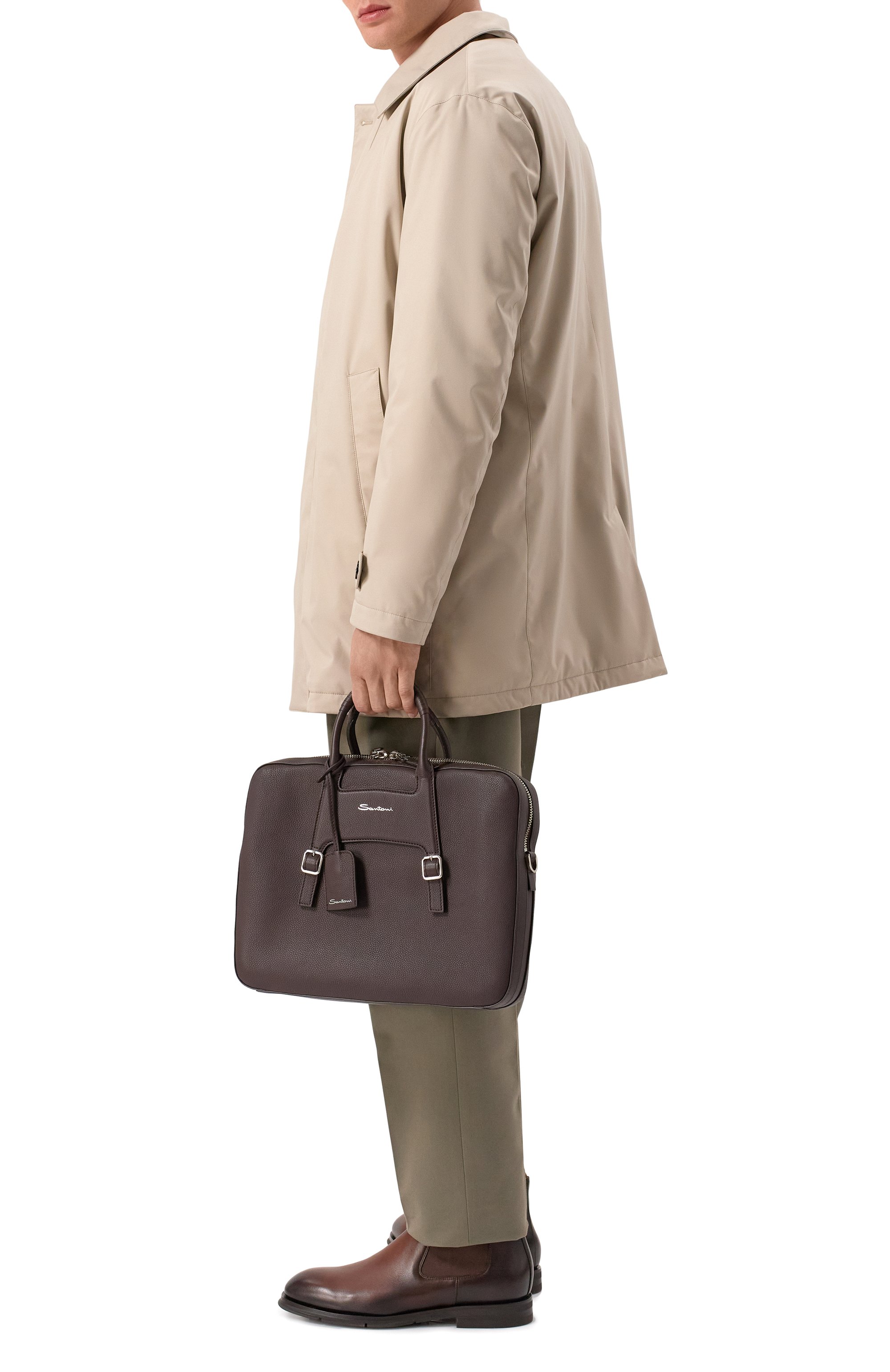 Портфель SANTONI темно-коричневого цвета по цене 165500 руб., арт. UIBGA2432EN-A0P2, фото 7 Портфель SANTONI, арт. UIBGA2432EN-A0P2, фото 7