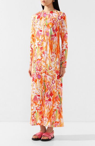 Платье из вискозы MARNI оранжевого цвета по цене 157500 руб., арт. ABMA0062A0/TV750, фото 3 Платье из вискозы MARNI, арт. ABMA0062A0/TV750, фото 3