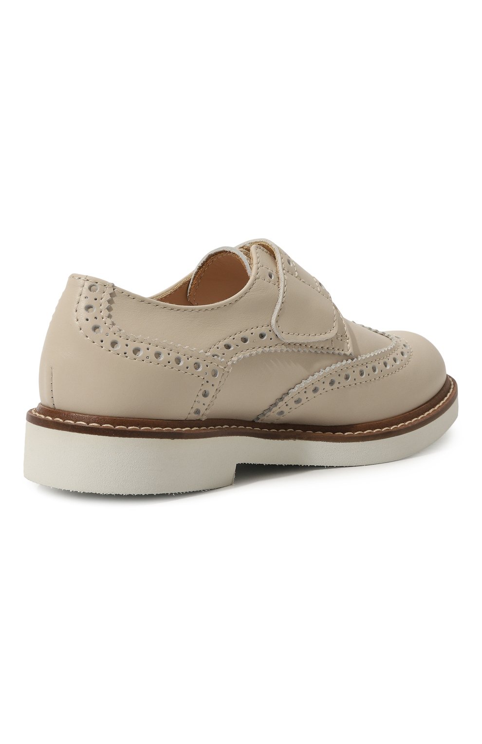 Кожаные дерби MONTELPARE TRADITION светло-бежевого цвета по цене 21950 руб., арт. MT19910/28-35, фото 3 Кожаные дерби MONTELPARE TRADITION, арт. MT19910/28-35, фото 3