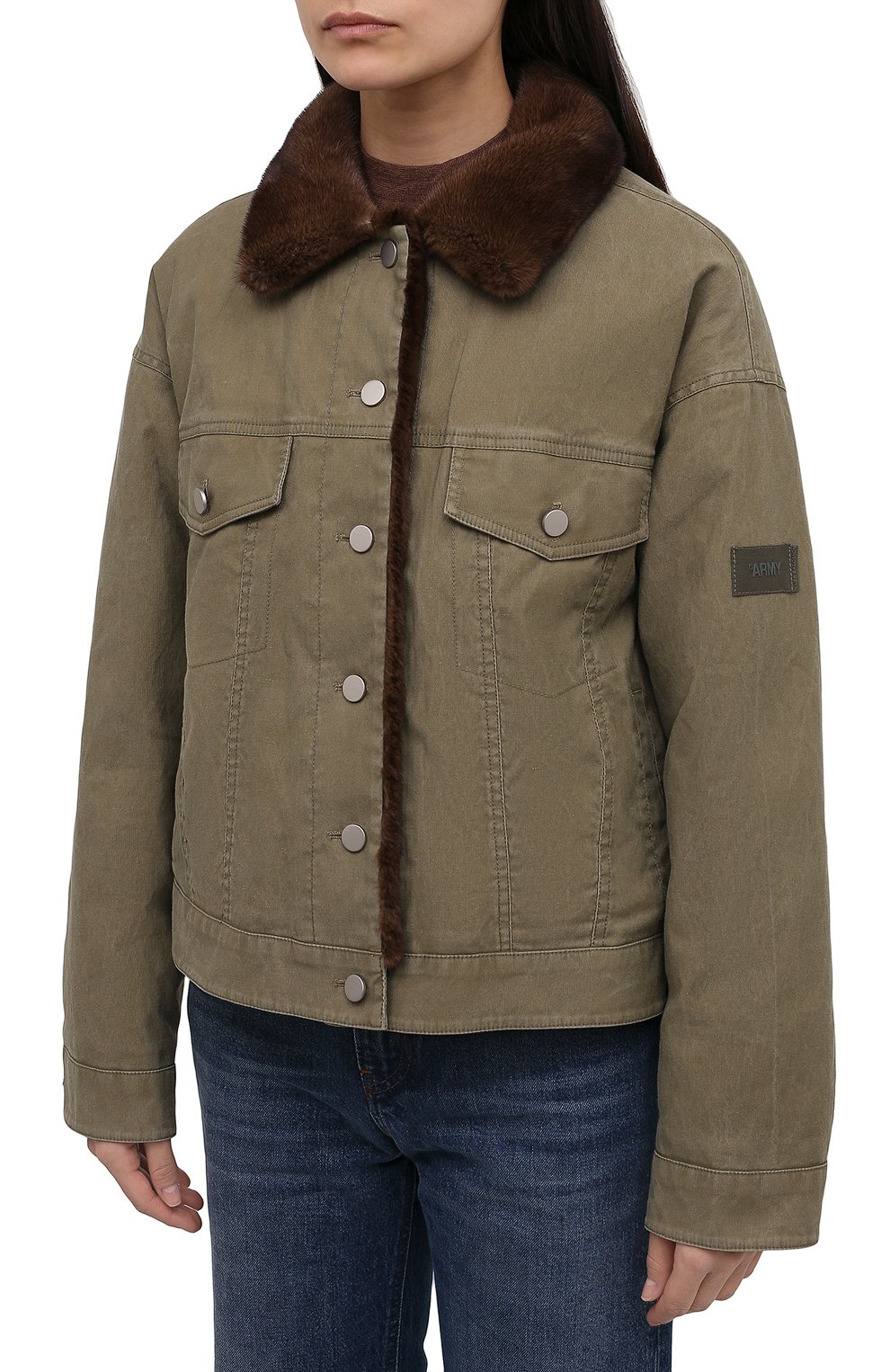 Джинсовая куртка с отделкой из меха норки YS ARMY PARIS, арт. 22WFV07757M18X, фото 3