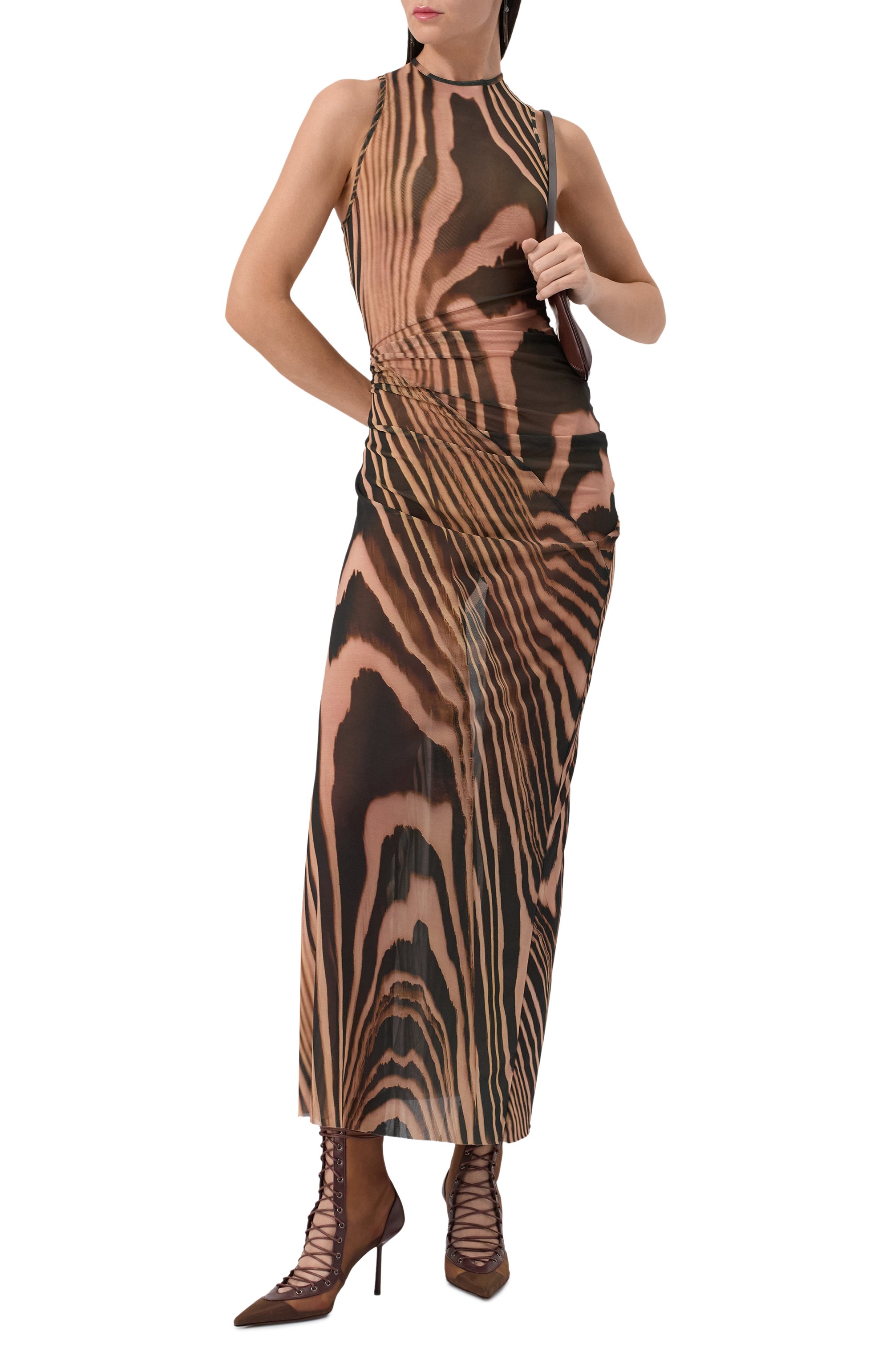 Текстильные ботильоны colette 80 LE SILLA темно-коричневого цвета по цене 119000 руб., арт. 4281Y080BXPPNEM/748, фото 2 Текстильные ботильоны colette 80 LE SILLA, арт. 4281Y080BXPPNEM/748, фото 2