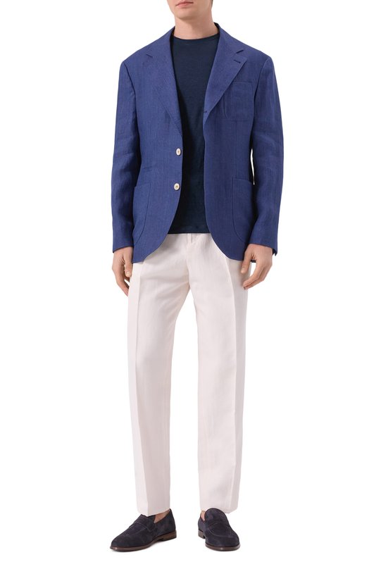 Брюки изо льна и хлопка Brunello Cucinelli MH255E1710 Кремовый  MH255E1710 Фото 2