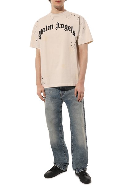 Хлопковая футболка PALM ANGELS, арт. PMAA072F22JER0050310, фото 2