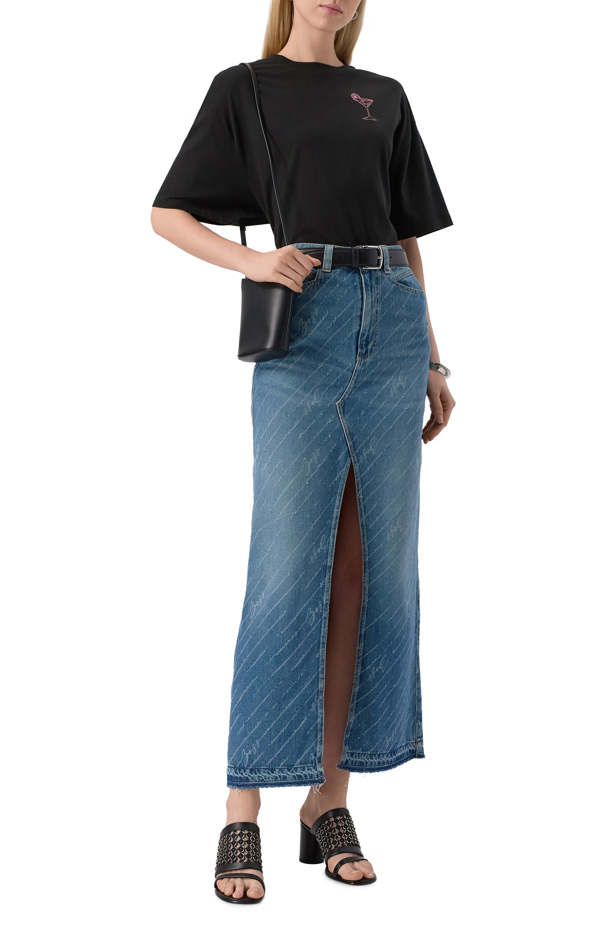 Джинсовая юбка BOSS ORANGE синего цвета по цене 21550 руб., арт. 50542445, фото 2 Джинсовая юбка BOSS ORANGE, арт. 50542445, фото 2