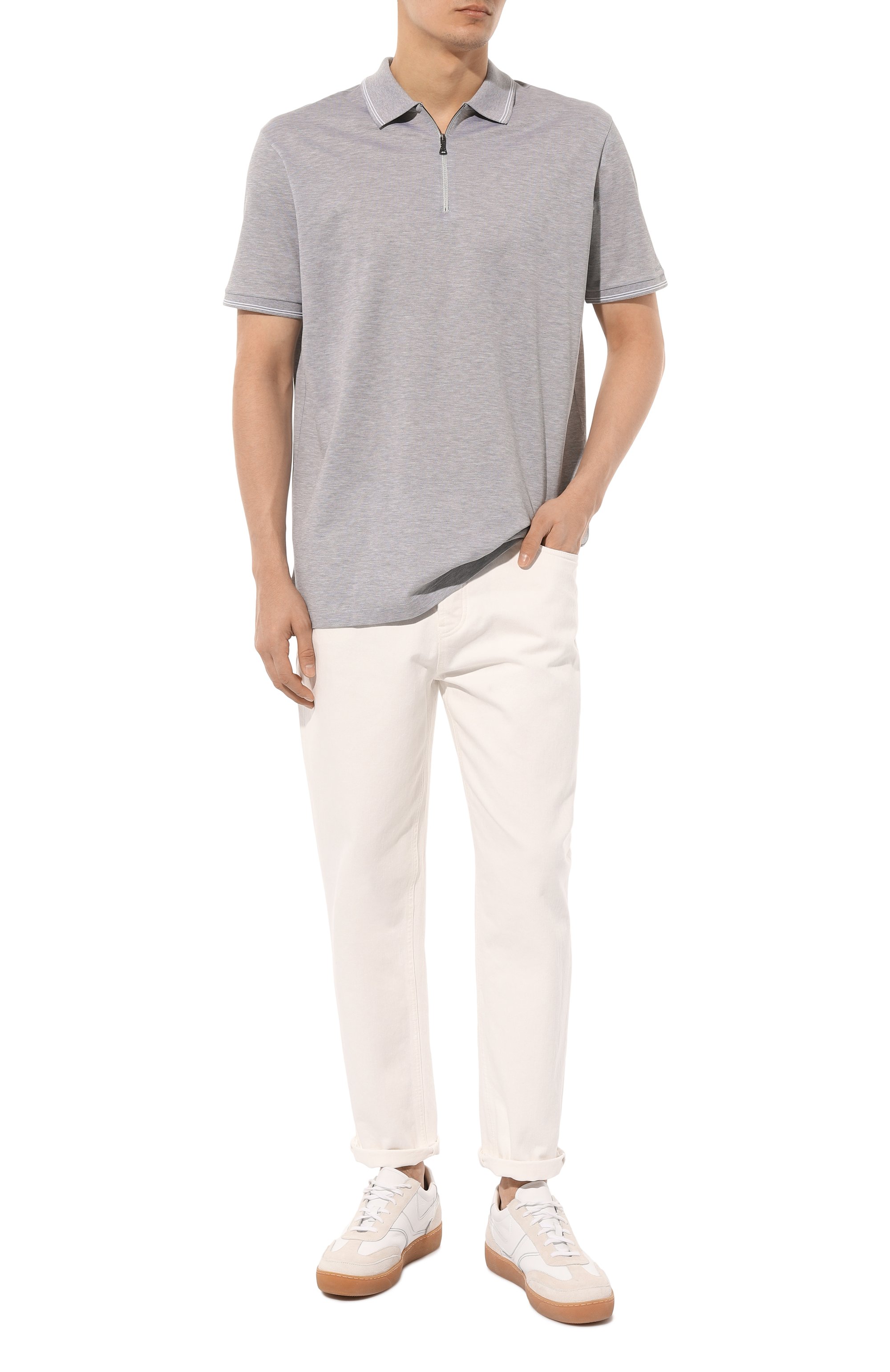 Джинсы straight fit BRUNELLO CUCINELLI белого цвета по цене 94150 руб., арт. M262PB2275, фото 2 Джинсы straight fit BRUNELLO CUCINELLI, арт. M262PB2275, фото 2