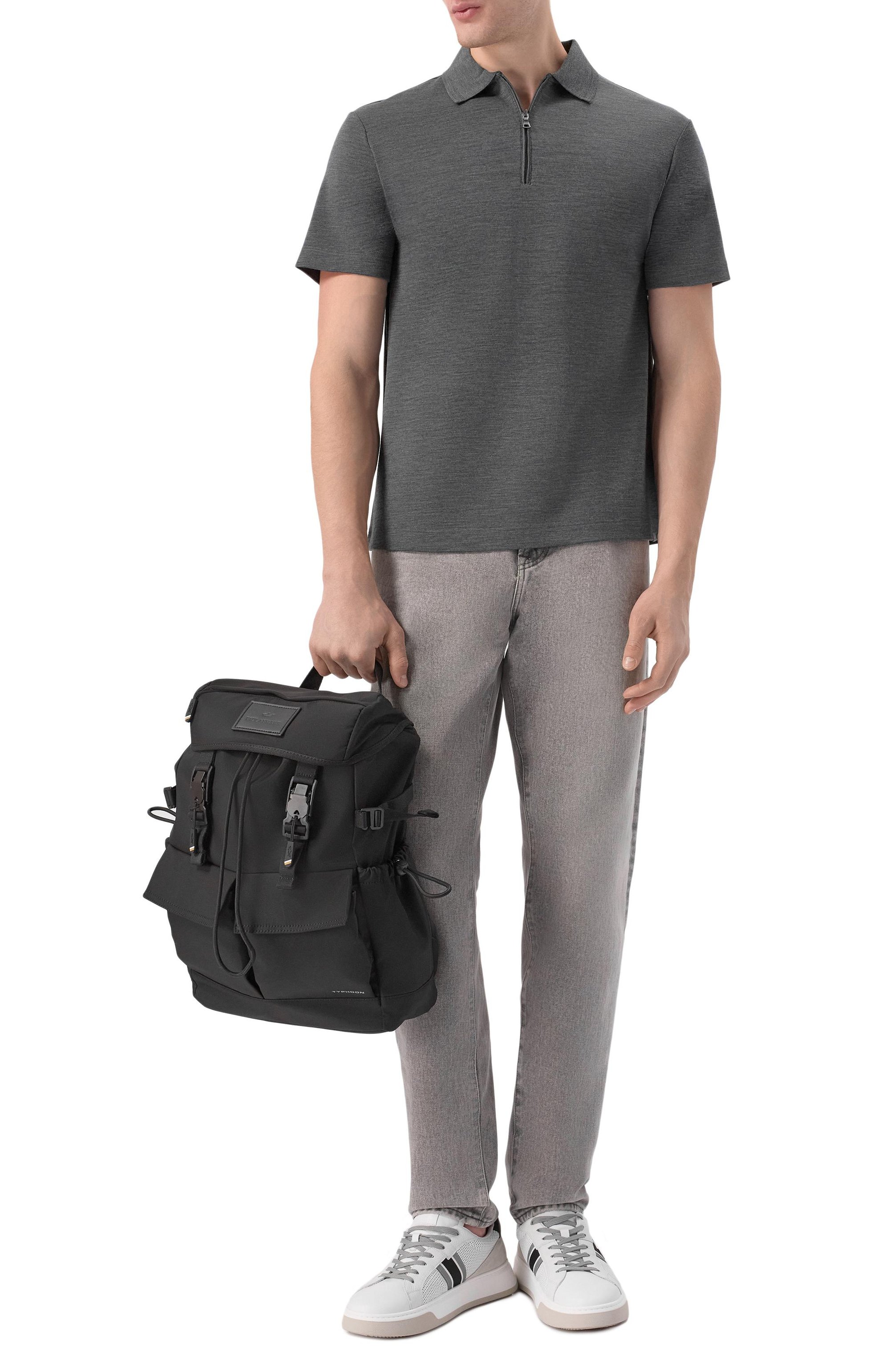 Поло из шерсти и шелка PAUL&SHARK темно-серого цвета по цене 49850 руб., арт. 15311701/3XL-6XL, фото 2 Поло из шерсти и шелка PAUL&SHARK, арт. 15311701/3XL-6XL, фото 2