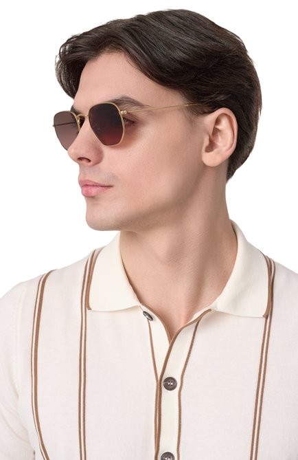 Женские солнцезащитные очки RAY-BAN коричневого цвета, арт. 3548N-912443 | Фото 2 (Нос: Не проставлено; Региональные ограничения белый список (Axapta Mercury): Не проставлено)