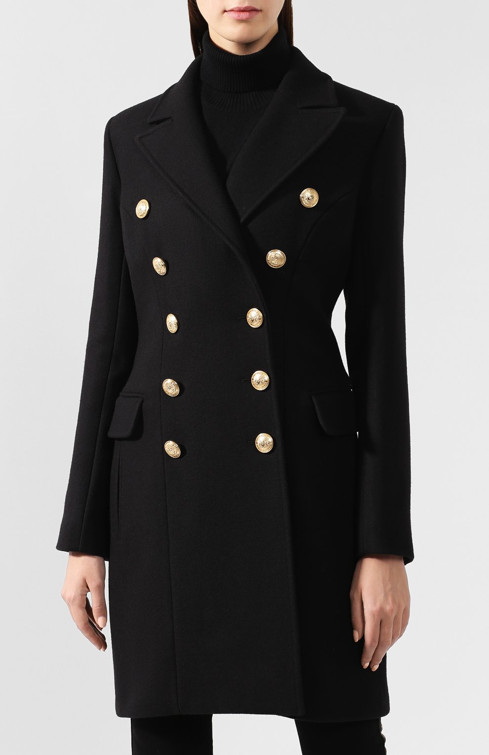 Двубортное пальто из смеси шерсти и кашемира BALMAIN, арт. 142400/W006, фото 3