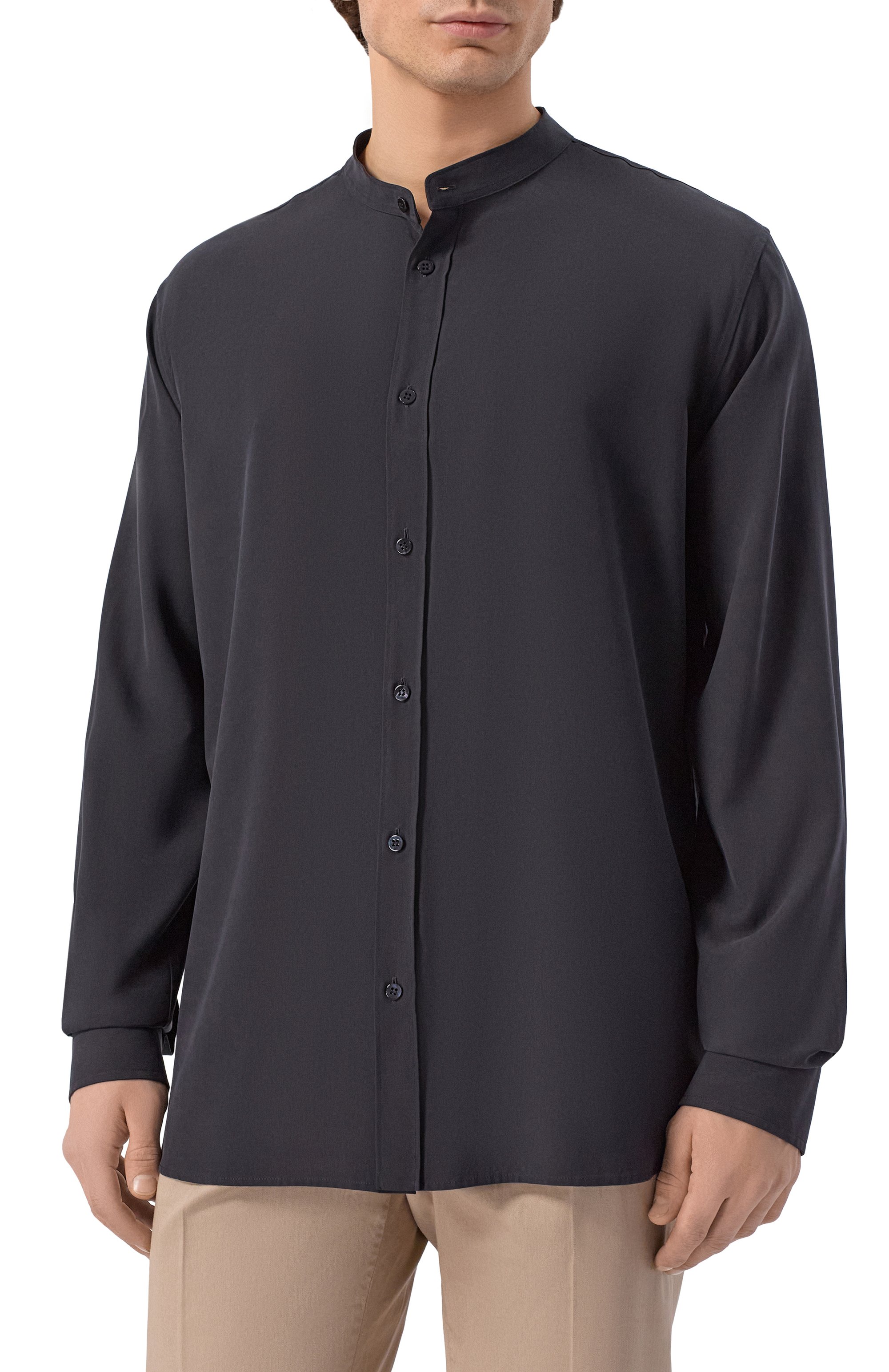 Шелковая рубашка MVST черного цвета по цене 131500 руб., арт. M26.2PM.B008/F121, фото 3 Шелковая рубашка MVST, арт. M26.2PM.B008/F121, фото 3