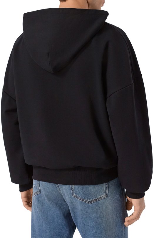 Хлопковое худи Balmain GH1JT250/GF40 Чёрный  GH1JT250/GF40 Фото 4