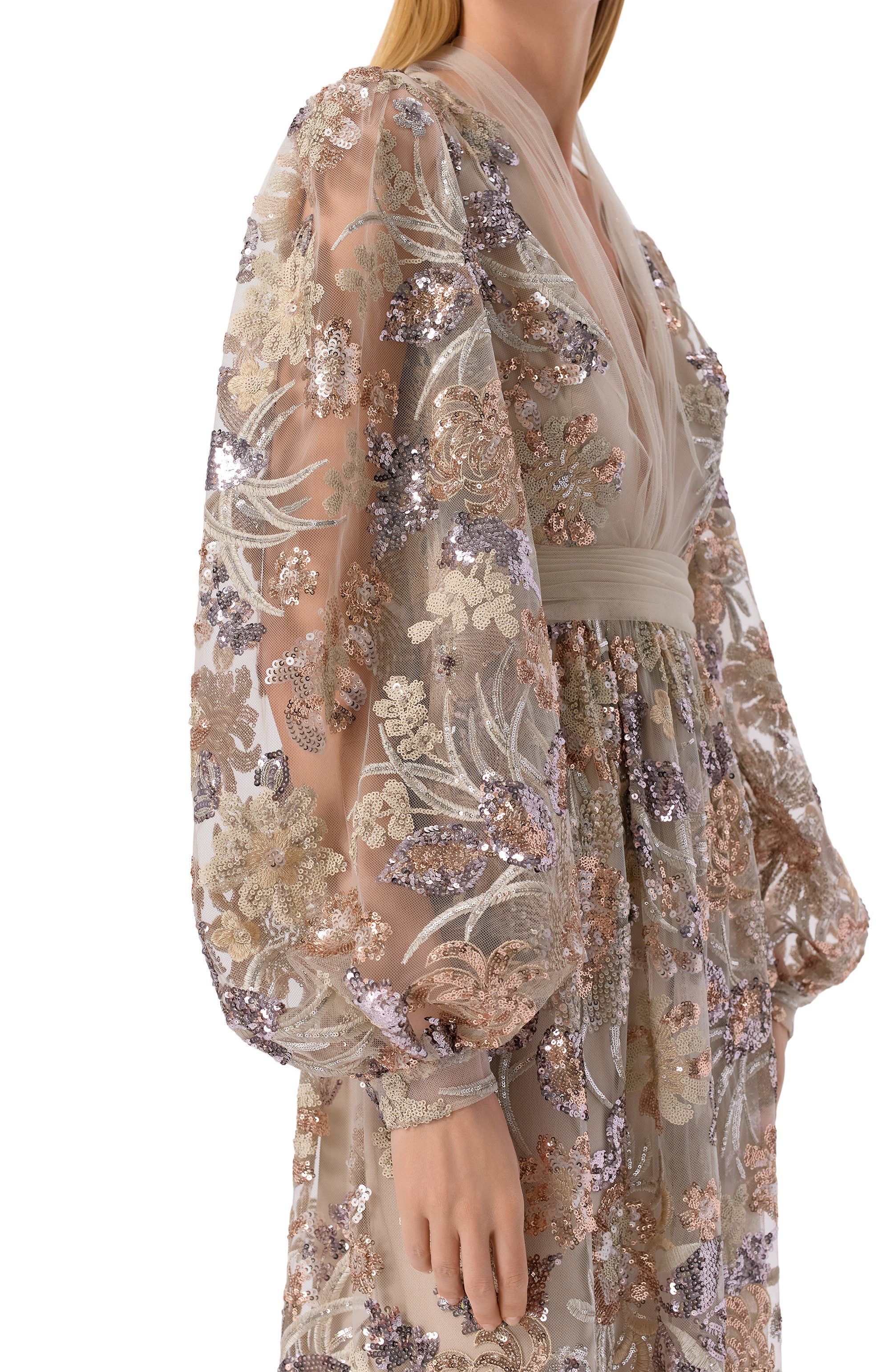 Платье с отделкой пайетками ZUHAIR MURAD, арт. RDR26052/TUEM016, фото 4