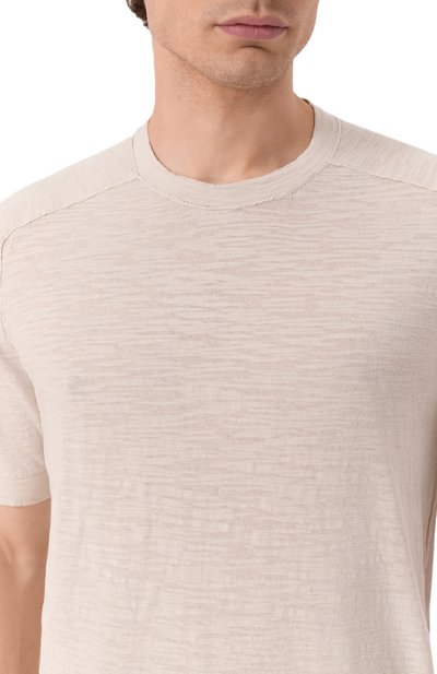 Футболка из хлопка и льна TRANSIT бежевого цвета по цене 26050 руб., арт. CFUTRZ8431, фото 5 Футболка из хлопка и льна TRANSIT, арт. CFUTRZ8431, фото 5