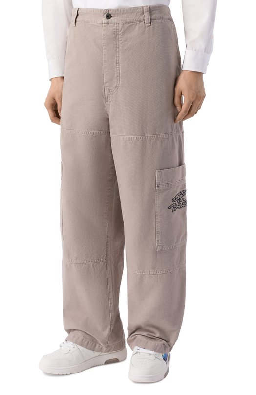 Хлопковые брюки Off-White 0MCF04ES26FAB001 Серый  0MCF04ES26FAB001 Фото 3