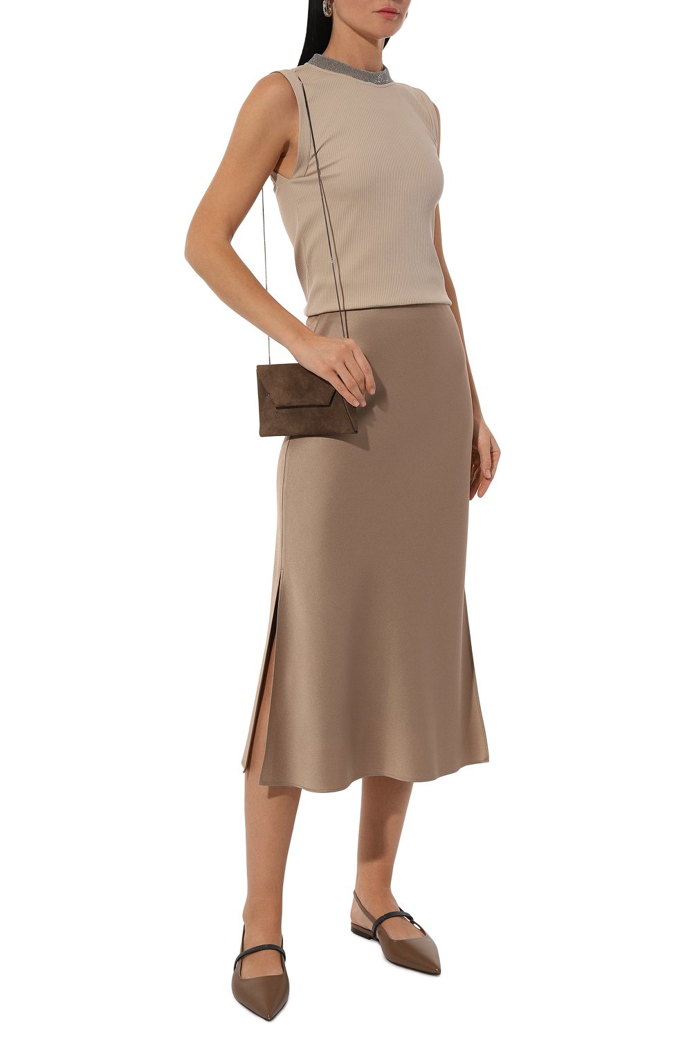 Атласная юбка BRUNELLO CUCINELLI, арт. MPH38G3414, фото 2