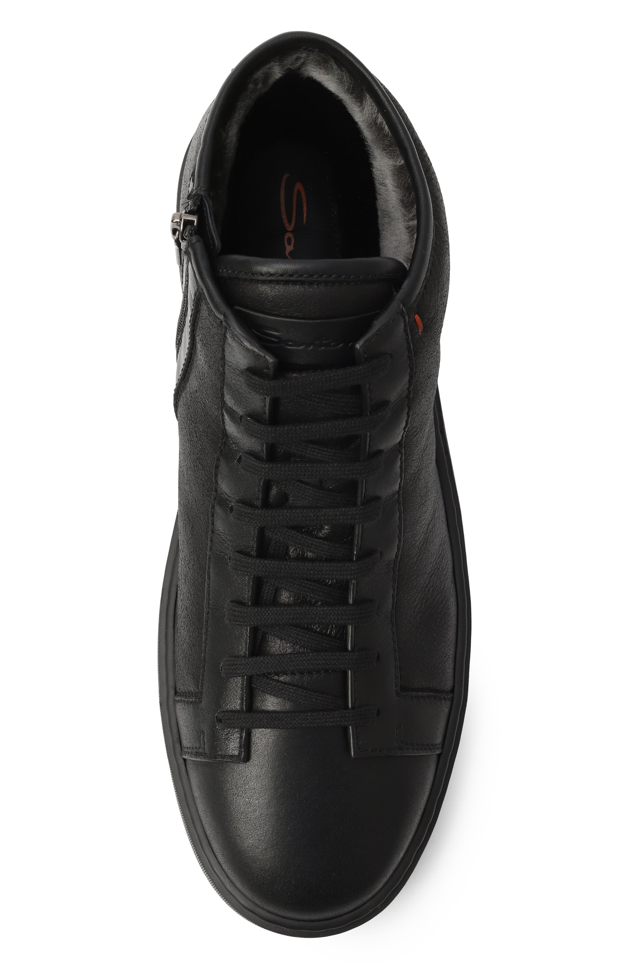 Кожаные кеды cleanic SANTONI, арт. MBCG22141NEAPECE, фото 6