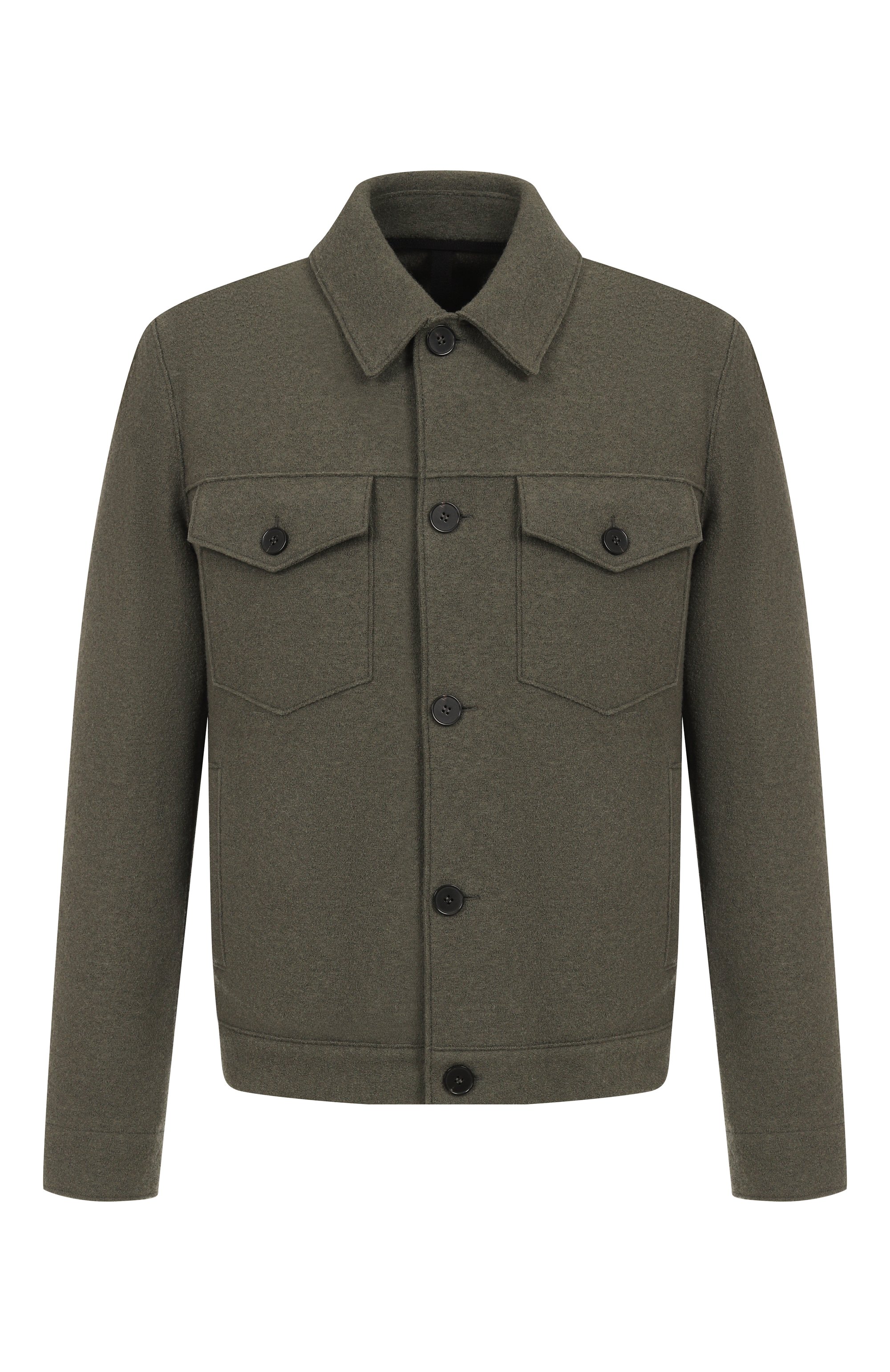 Шерстяная куртка-рубашка HARRIS WHARF LONDON хаки цвета по цене 84600 руб., арт. C9331MLC, фото 1 Шерстяная куртка-рубашка HARRIS WHARF LONDON, арт. C9331MLC, фото 1