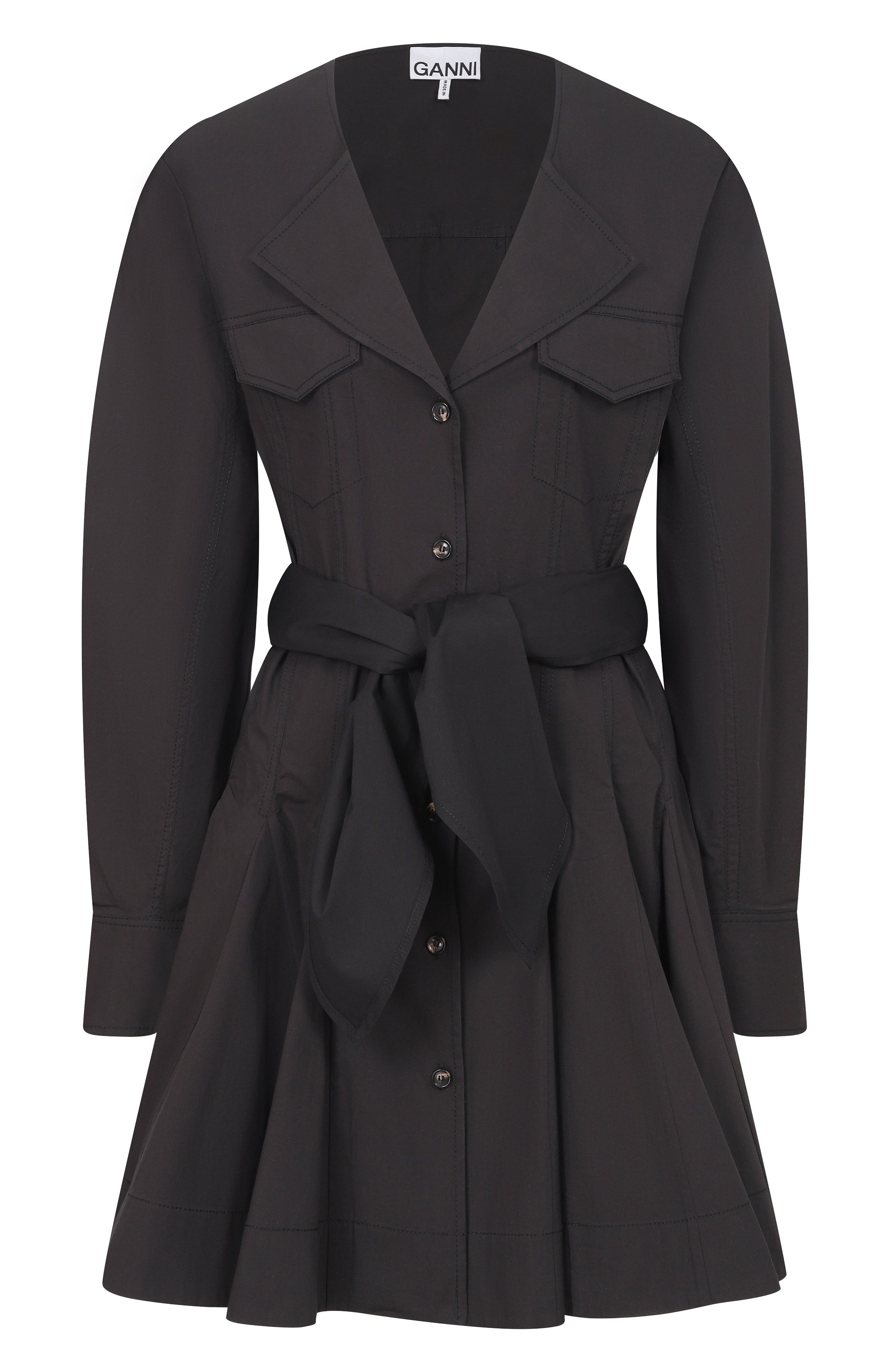 Хлопковое платье GANNI, арт. A1030479, фото 1