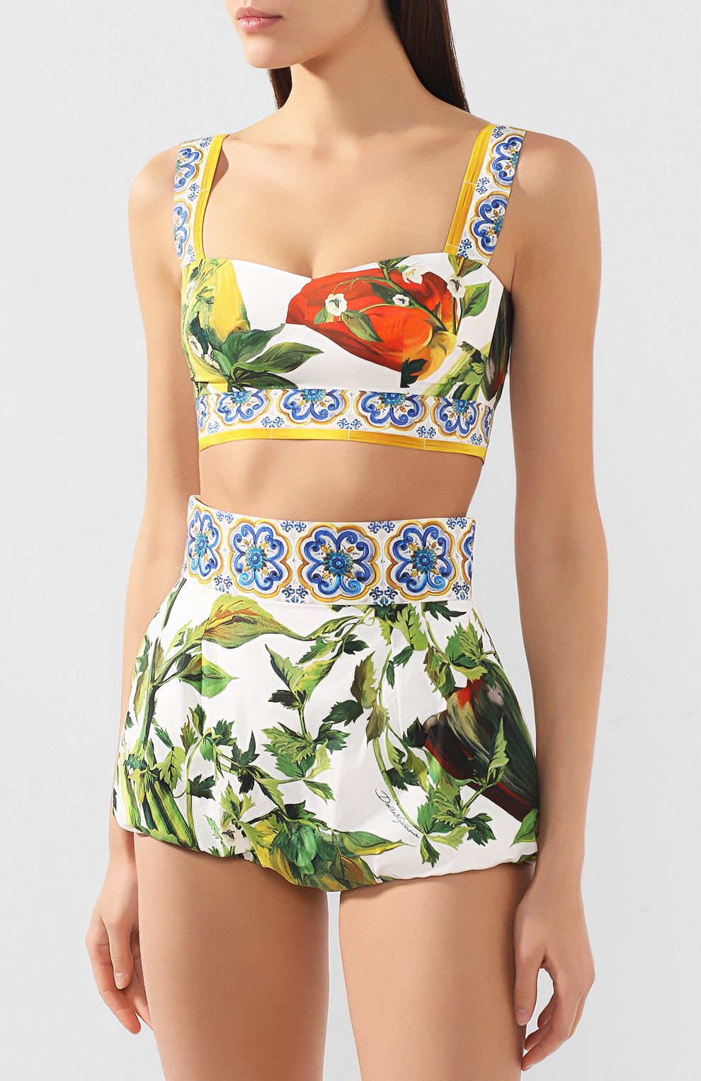Хлопковый топ DOLCE & GABBANA разноцветного цвета по цене 51500 руб., арт. F73Q7T/HP5N5, фото 3 Хлопковый топ DOLCE & GABBANA, арт. F73Q7T/HP5N5, фото 3