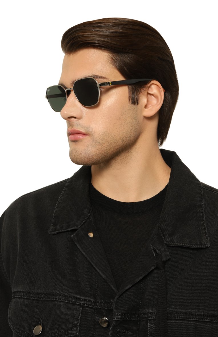 Женские солнцезащитные очки RAY-BAN зеленого цвета, арт. 3794M-F03171 | Фото 3 (Региональные ограничения белый список (Axapta Mercury): Не проставлено; Нос: Не проставлено; Материал: Металл; Тип очков: С/з; Кросс-КТ: С/з-унисекс; Очки форма: Квадратные; Оптика Гендер: оптика-унисекс)